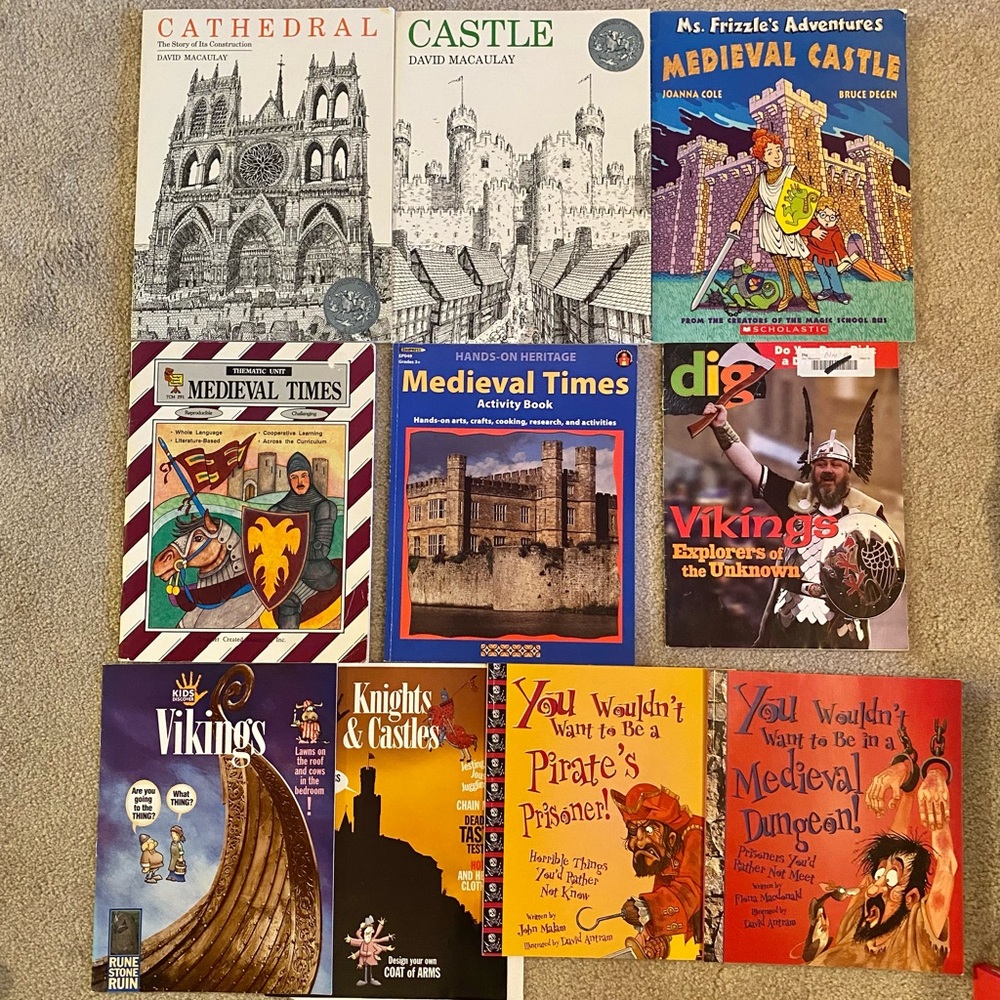 Lot Medieval Times Castles Vikings Books Magazines Elementary School Homeschool